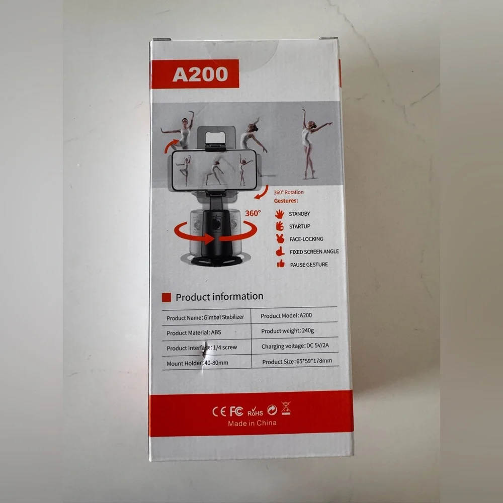 A200 Auto Face Tracking Gimbal Stabilizer - Black